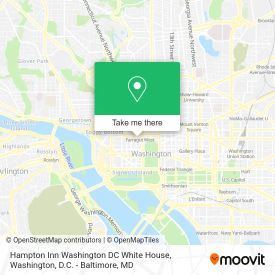 Hampton Inn Washington DC White House map