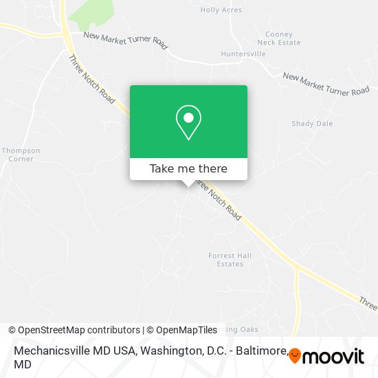 Mapa de Mechanicsville MD USA