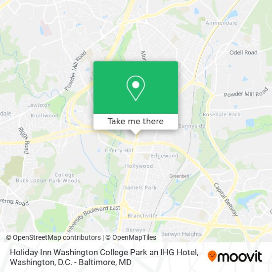 Mapa de Holiday Inn Washington College Park an IHG Hotel