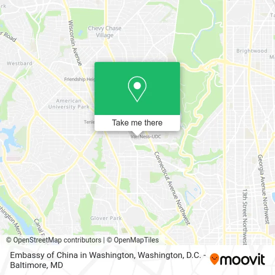 Embassy of China in Washington map