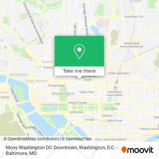 Mapa de Moxy Washington DC Downtown