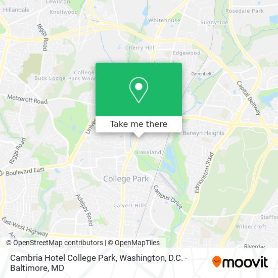 Cambria Hotel College Park map