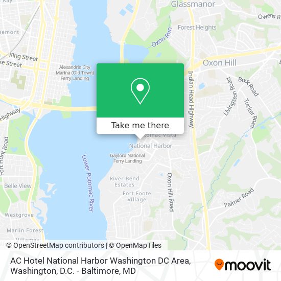 AC Hotel National Harbor Washington DC Area map