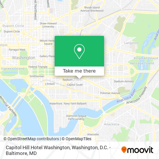 Capitol Hill Hotel Washington map