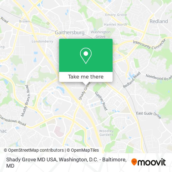 Shady Grove MD USA map