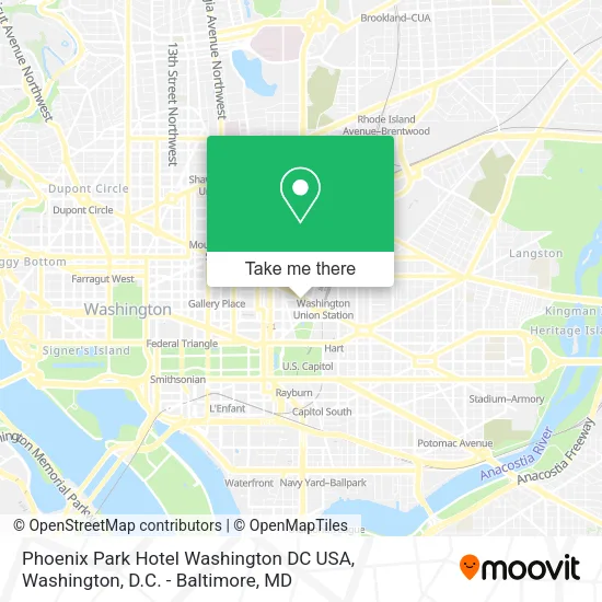 Mapa de Phoenix Park Hotel Washington DC USA