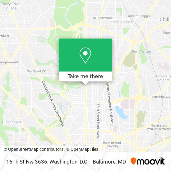 16Th St Nw 3636 map