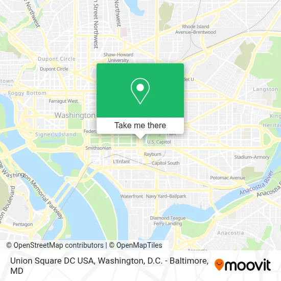 Union Square DC USA map