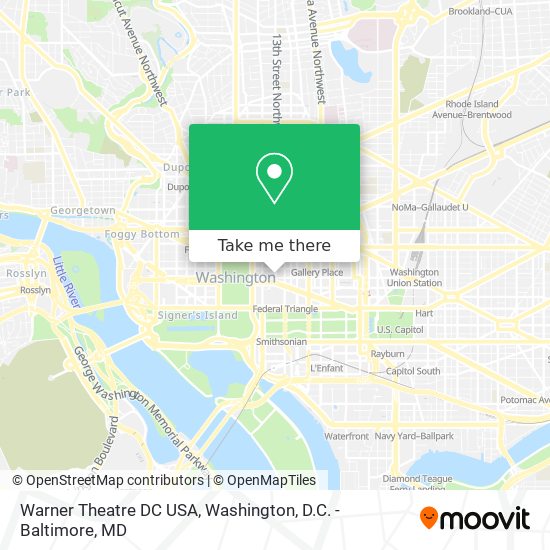 Warner Theatre DC USA map