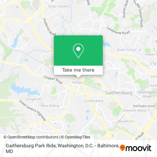 Mapa de Gaithersburg Park Ride
