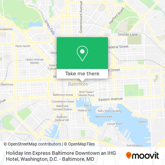 Mapa de Holiday Inn Express Baltimore Downtown an IHG Hotel