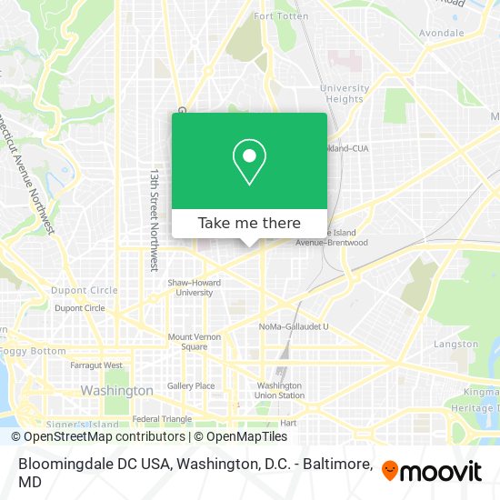 Mapa de Bloomingdale DC USA
