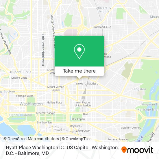 Mapa de Hyatt Place Washington DC US Capitol