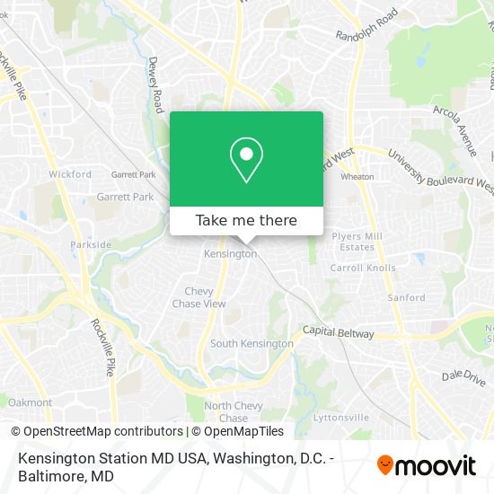 Kensington Station MD USA map