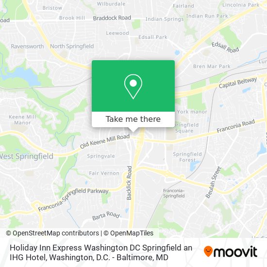 Holiday Inn Express Washington DC Springfield an IHG Hotel map