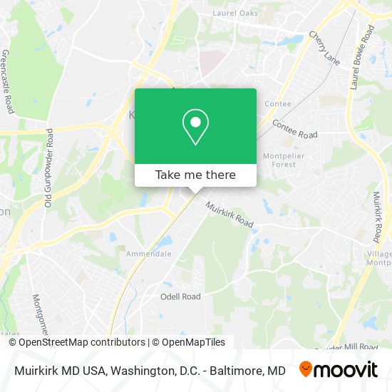 Muirkirk MD USA map