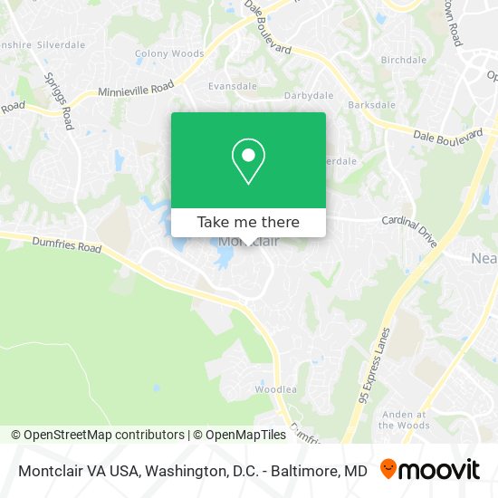 Montclair VA USA map