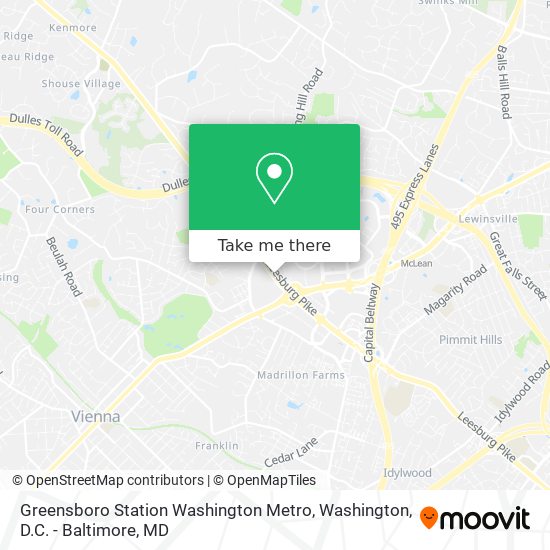 Greensboro Station Washington Metro map