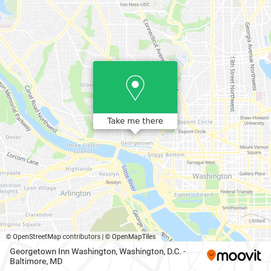 Mapa de Georgetown Inn Washington