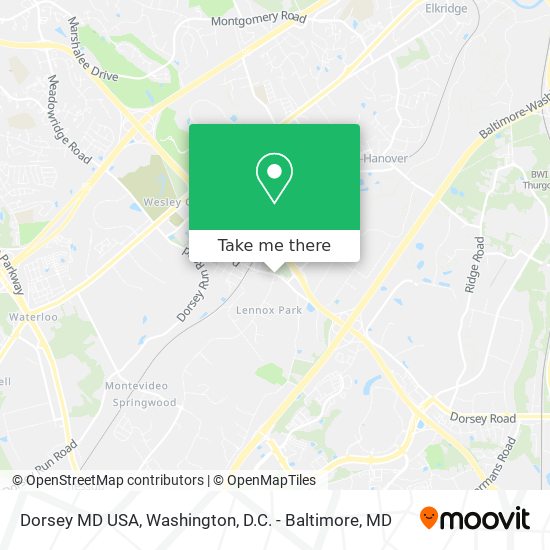 Mapa de Dorsey MD USA