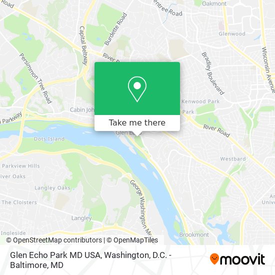 Glen Echo Park MD USA map