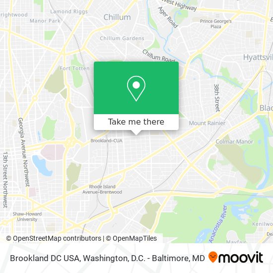 Brookland DC USA map