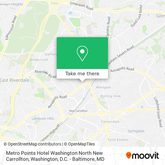Metro Points Hotel Washington North New Carrollton map