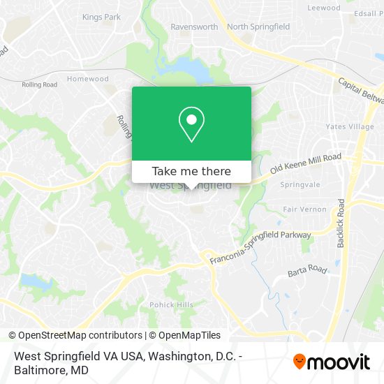 Mapa de West Springfield VA USA