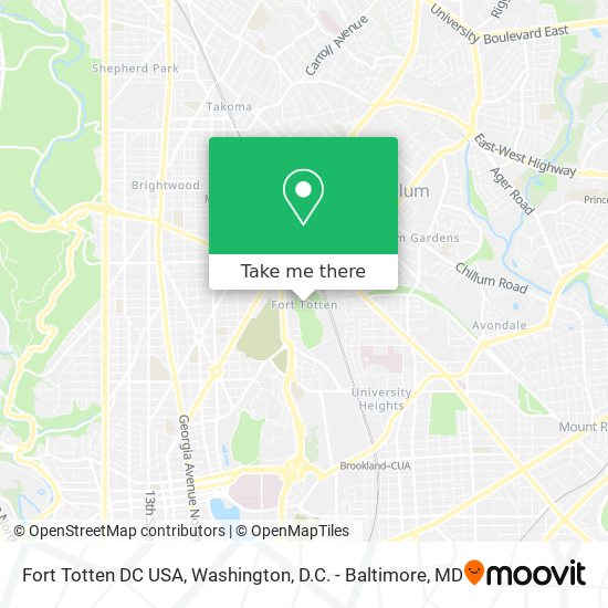 Fort Totten DC USA map