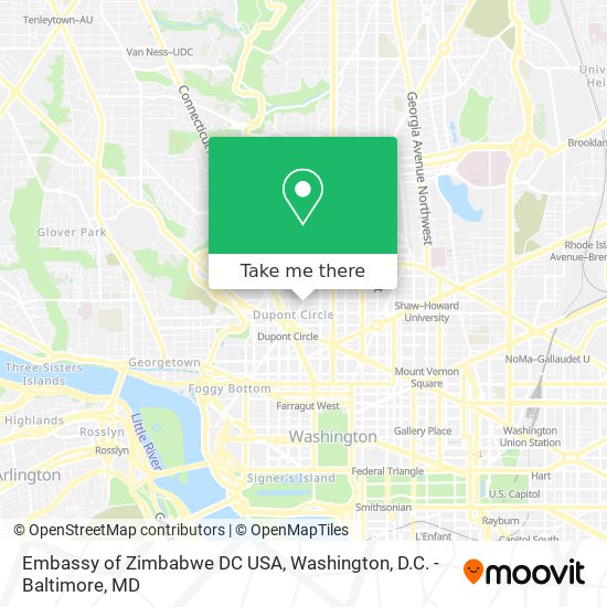 Mapa de Embassy of Zimbabwe DC USA
