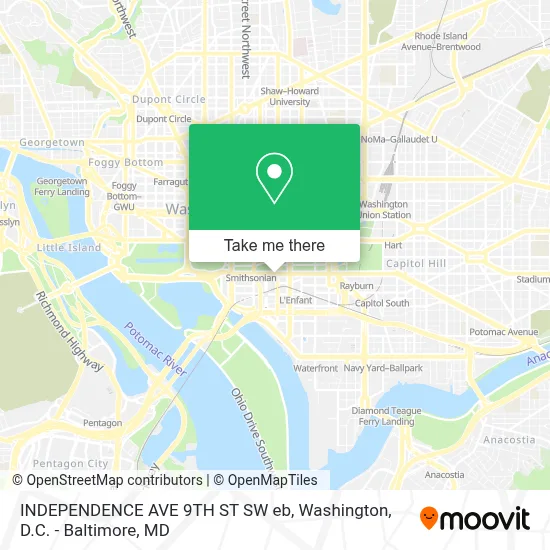INDEPENDENCE AVE 9TH ST SW eb map