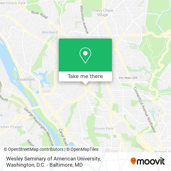 Wesley Seminary of American University map