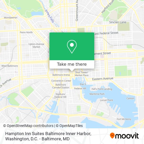 Mapa de Hampton Inn Suites Baltimore Inner Harbor