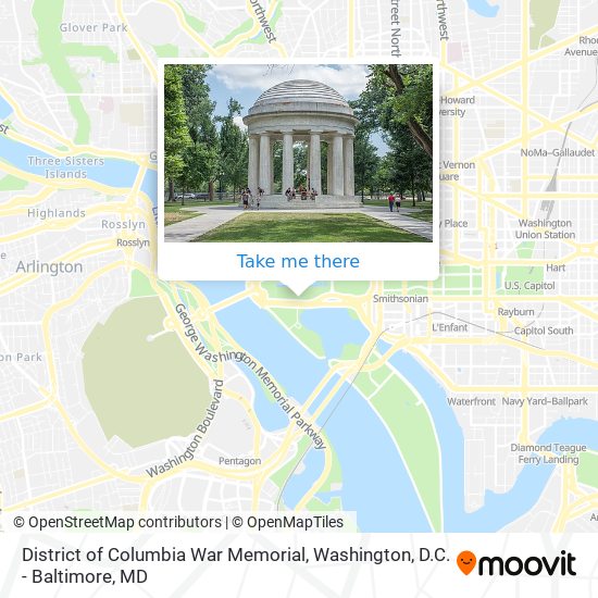 Mapa de District of Columbia War Memorial