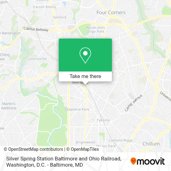 Silver Spring Station Baltimore and Ohio Railroad map