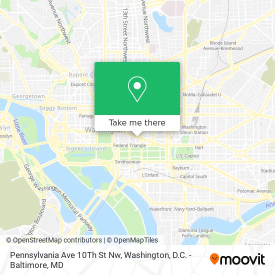 Mapa de Pennsylvania Ave 10Th St Nw