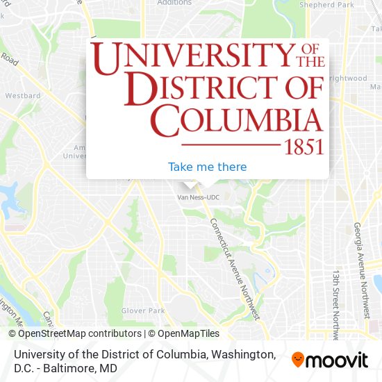 University of the District of Columbia map