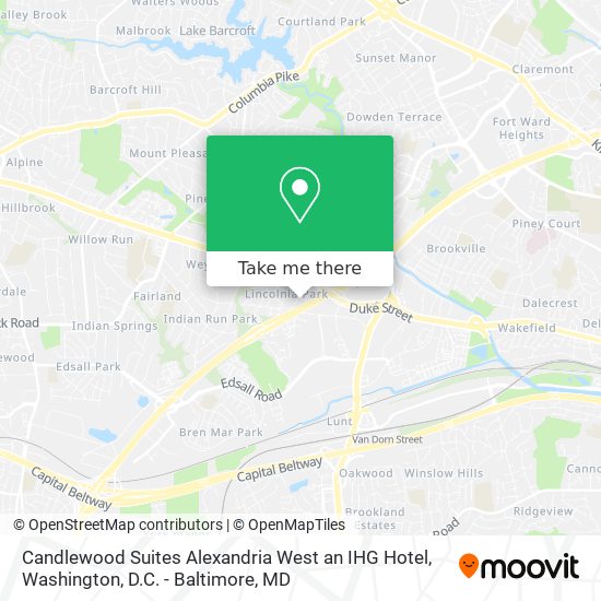 Candlewood Suites Alexandria West an IHG Hotel map