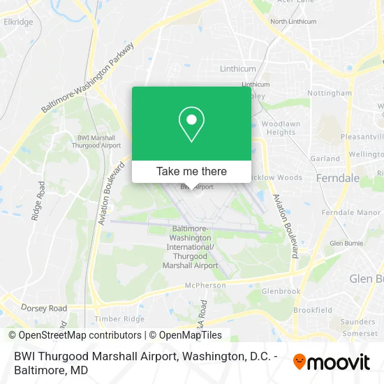 BWI Thurgood Marshall Airport map