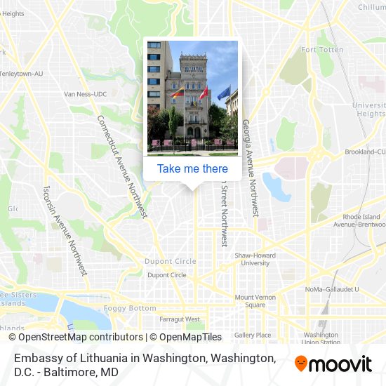 Embassy of Lithuania in Washington map