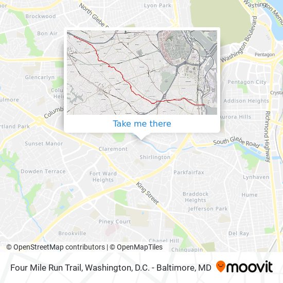 Mapa de Four Mile Run Trail