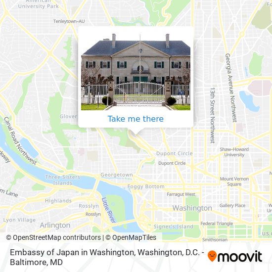 Embassy of Japan in Washington map