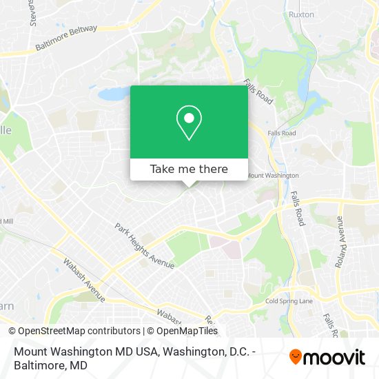 Mount Washington MD USA map