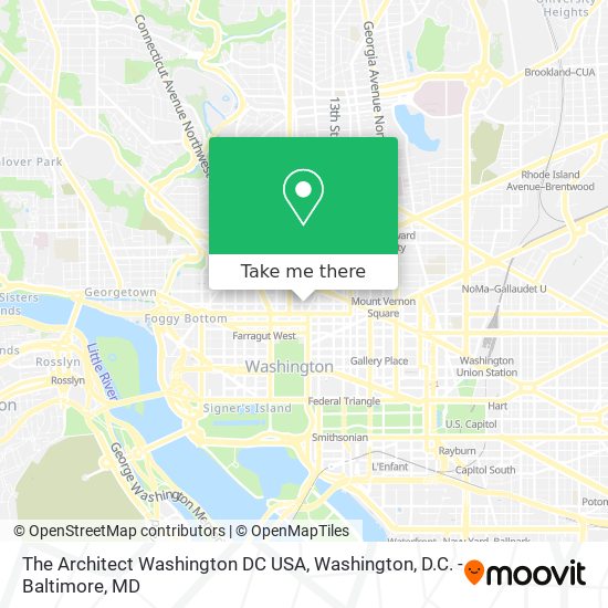 The Architect Washington DC USA map