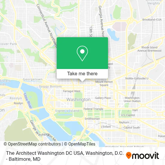 The Architect Washington DC USA map