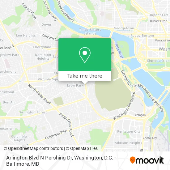 Mapa de Arlington Blvd N Pershing Dr
