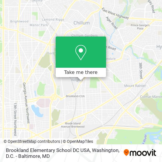 Mapa de Brookland Elementary School DC USA