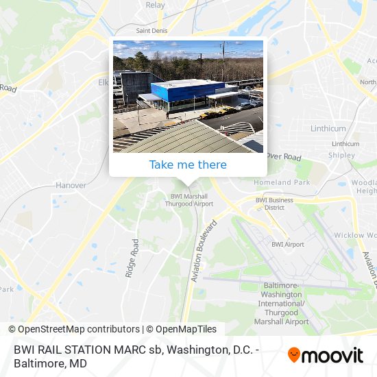 Mapa de BWI RAIL STATION MARC sb