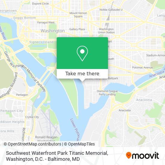Southwest Waterfront Park Titanic Memorial map