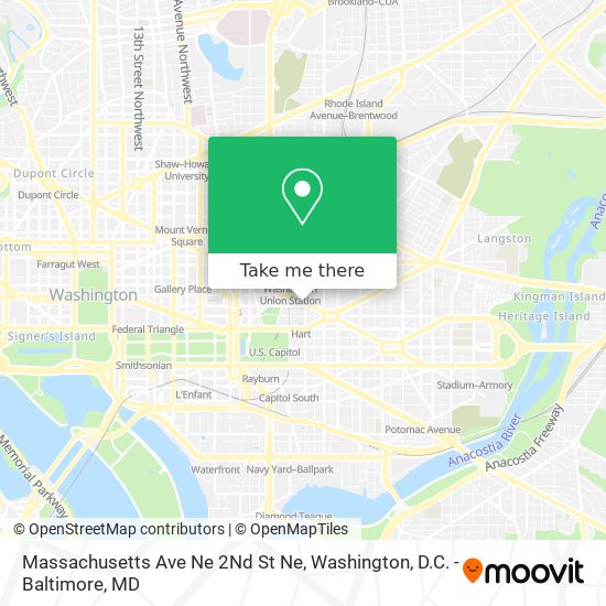 Mapa de Massachusetts Ave Ne 2Nd St Ne